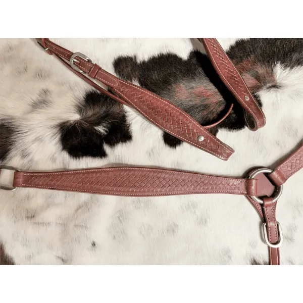 14", 15" Economy Barrel Style Saddle Set with basket stamp tooling.