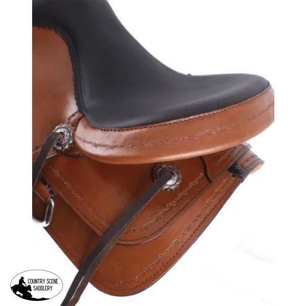 16" Circle S Trail Saddle with barbwire trim.