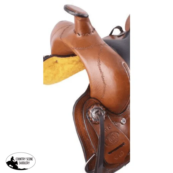 16" Circle S Trail Saddle with barbwire trim.