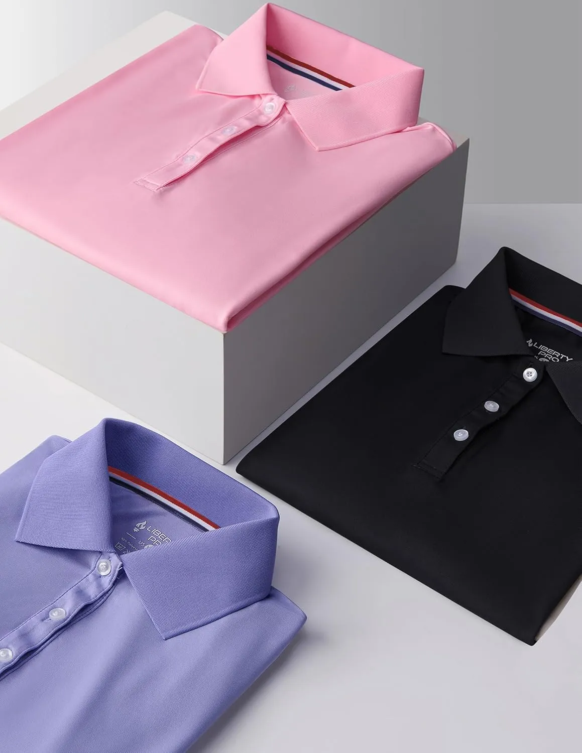 3 Pack Youth Girls' Performance Polo Shirts, Short Sleeve Pique Collared Kids School Uniform Tops