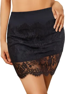 Avidlove Half Slips for Women Slip Skirt Lace Underskirt Anti-Slip Static Resistant Short Underdress Solid Dress