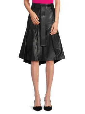 Bailey leather skirt with Truth belt, black