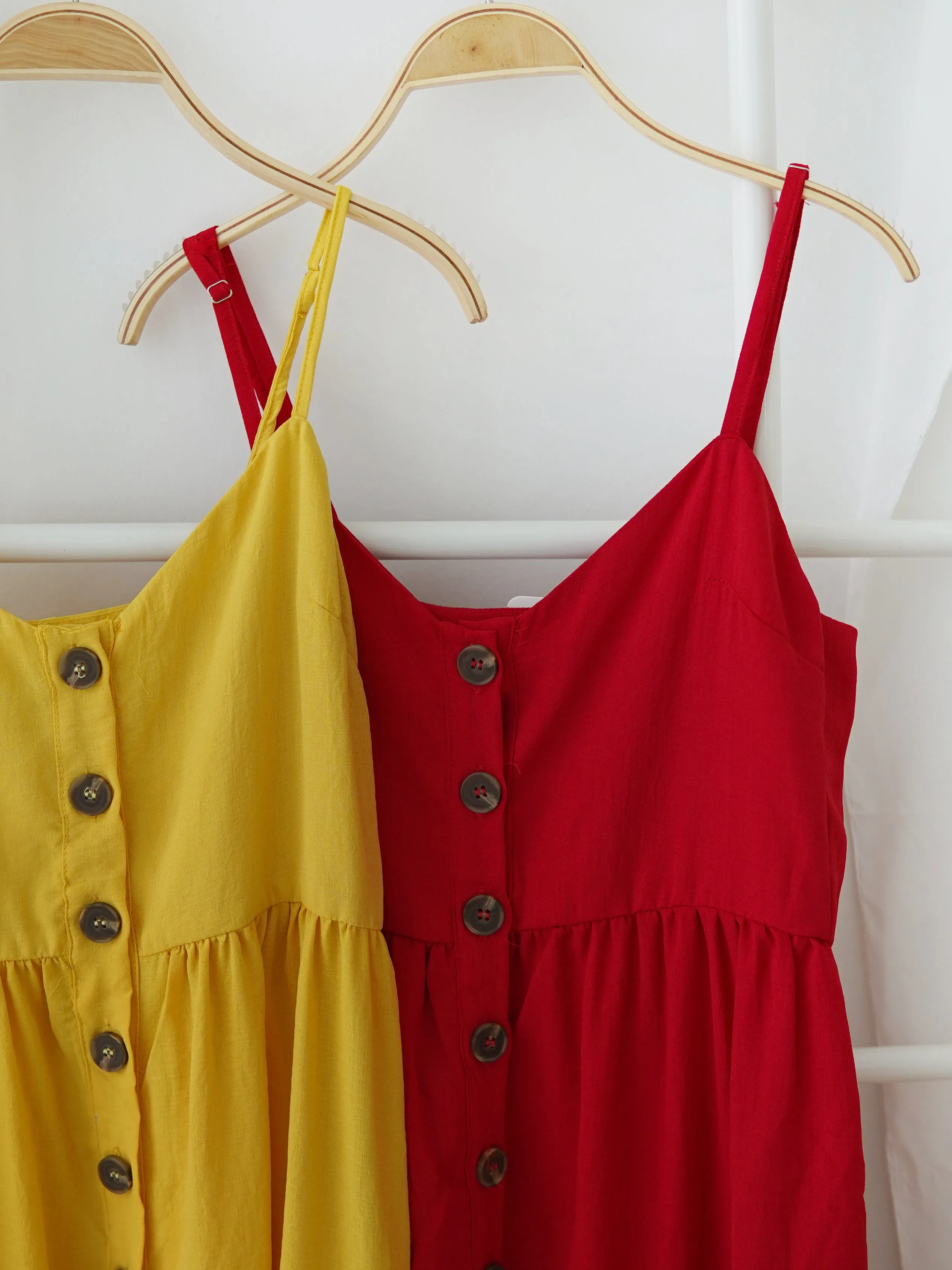 BERTHA STRAP BUTTON DRESS