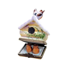 Birds House w Eggs in Winter Birdhouse