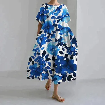 Blair - Floral Print Elegant Dress
