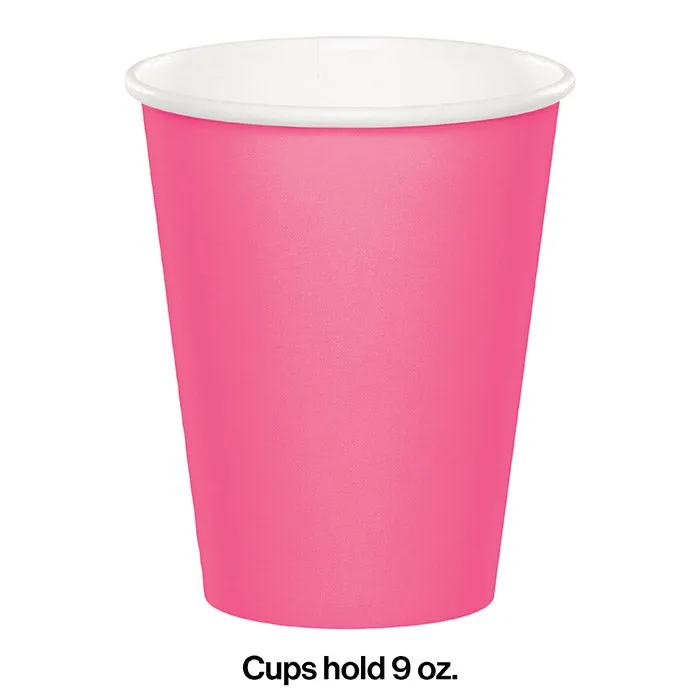 Bulk Candy Pink Value Friendly 9 oz Hot & Cold Paper Cups (96 per Case)