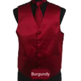Burgundy Mens Solid Vest