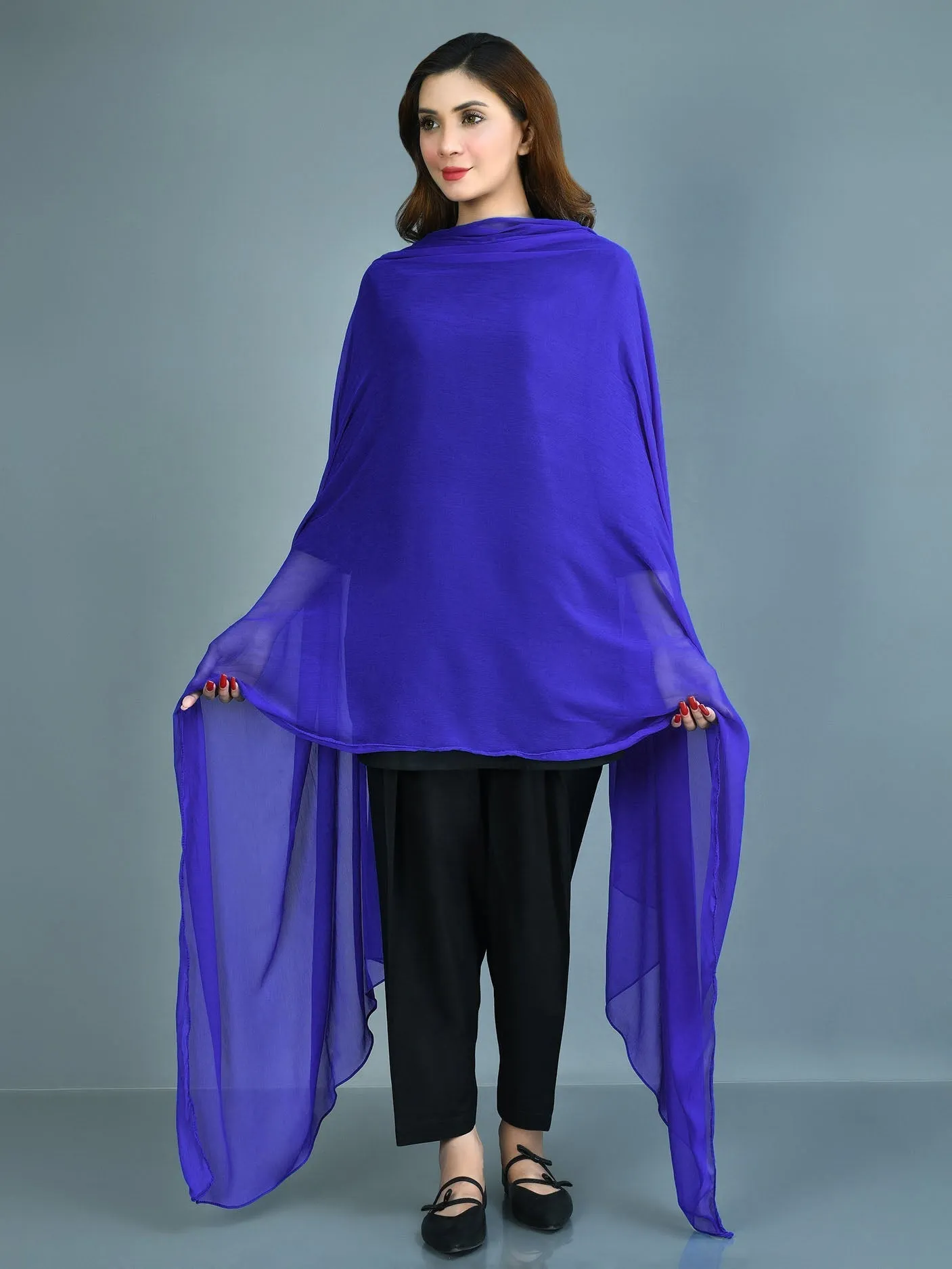 Chiffon Dupatta - Royal Blue