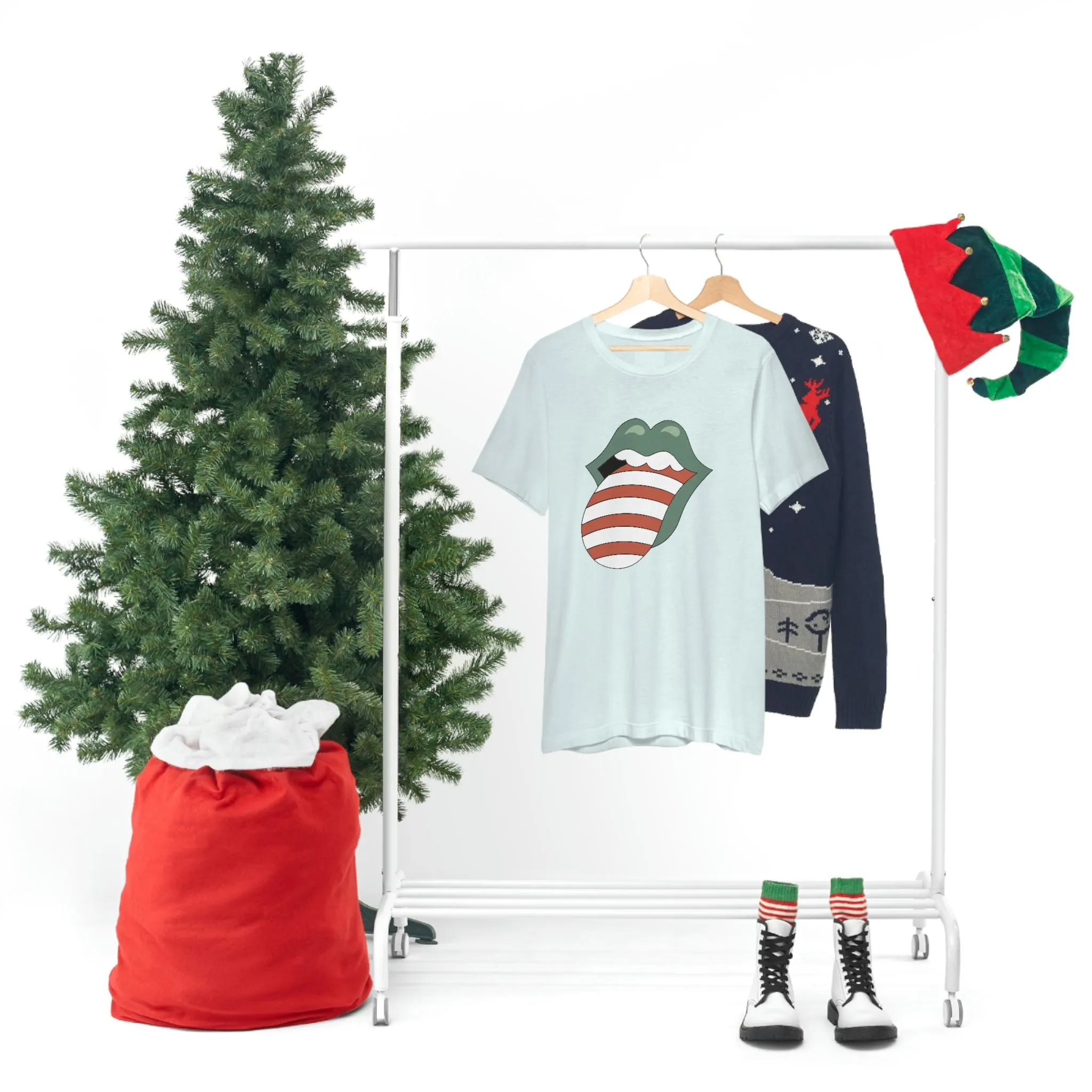 Christmas Tongue T-shirt Women's Unisex Jersey Short Sleeve Tee