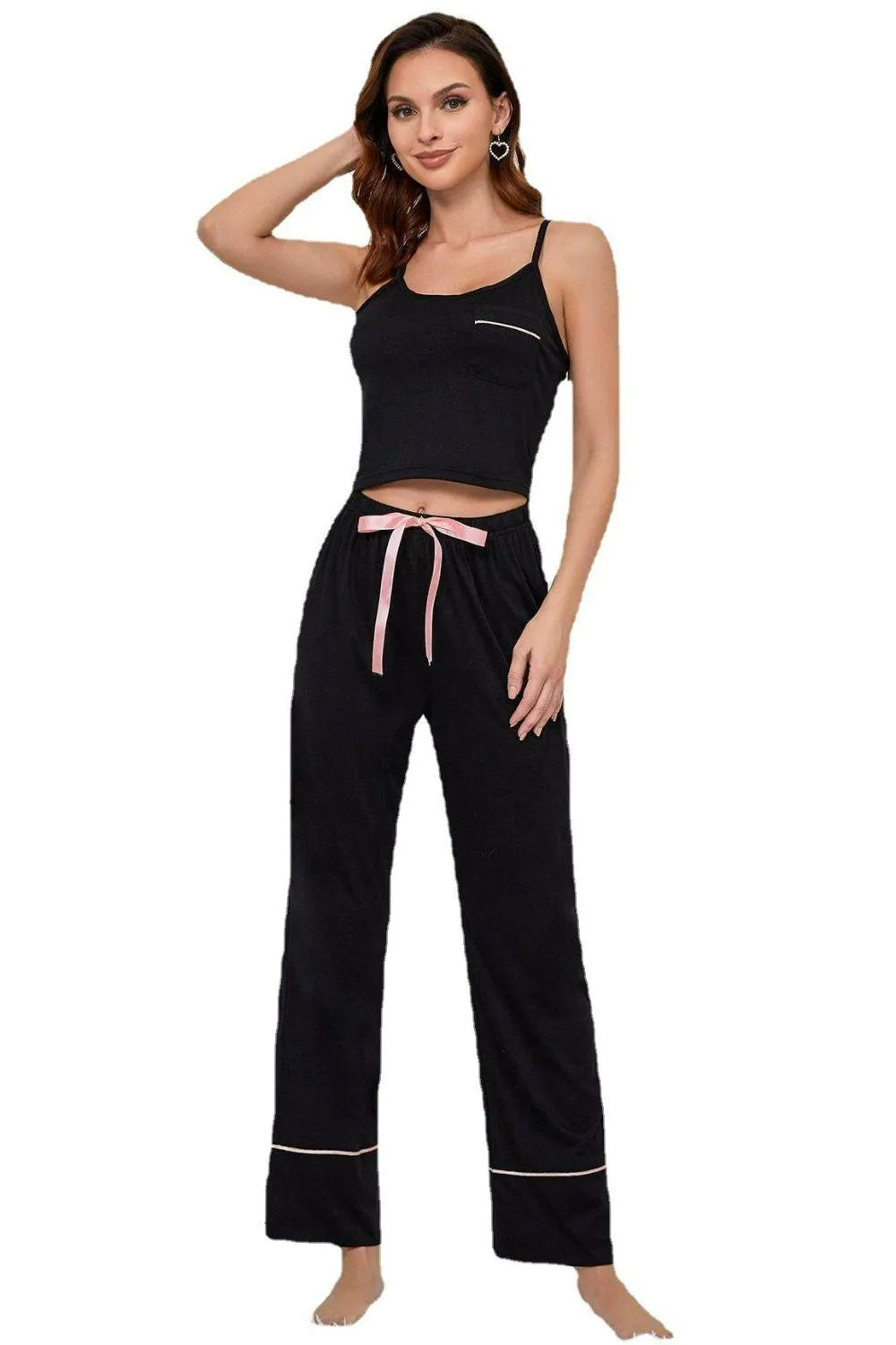 Contrast Trim Loungewear Set