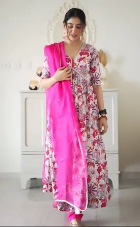 Festival & Party Ready Mesmerize in Pink Super-Hot Alia Cut Suit Set with Pauls Flair