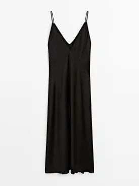 Flared midi slip dress