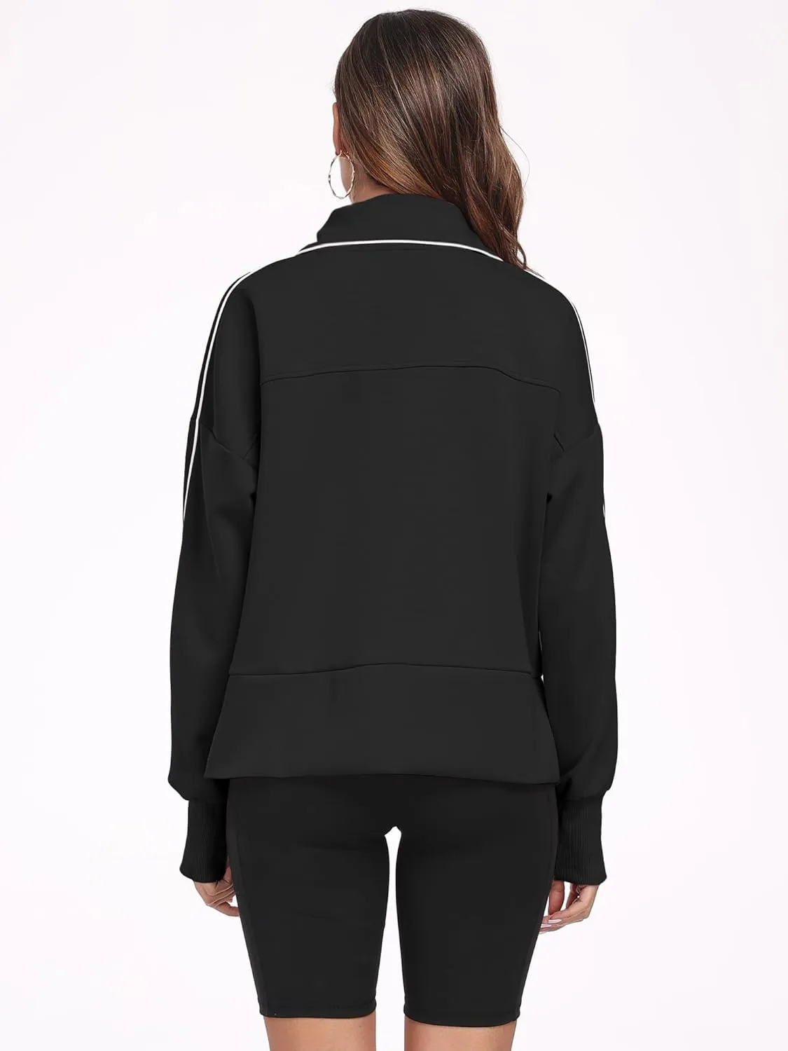 FUPHINE Women Cropped Sweatshirts Workout Half Zip Up Hoodies Long Sleeve Pullover Fashion Outfits Y2K Clothes 2024