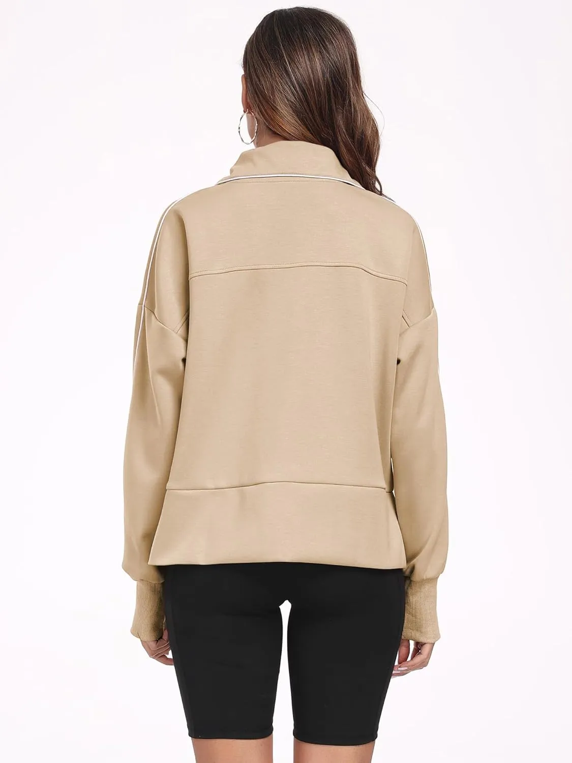 FUPHINE Women Cropped Sweatshirts Workout Half Zip Up Hoodies Long Sleeve Pullover Fashion Outfits Y2K Clothes 2024