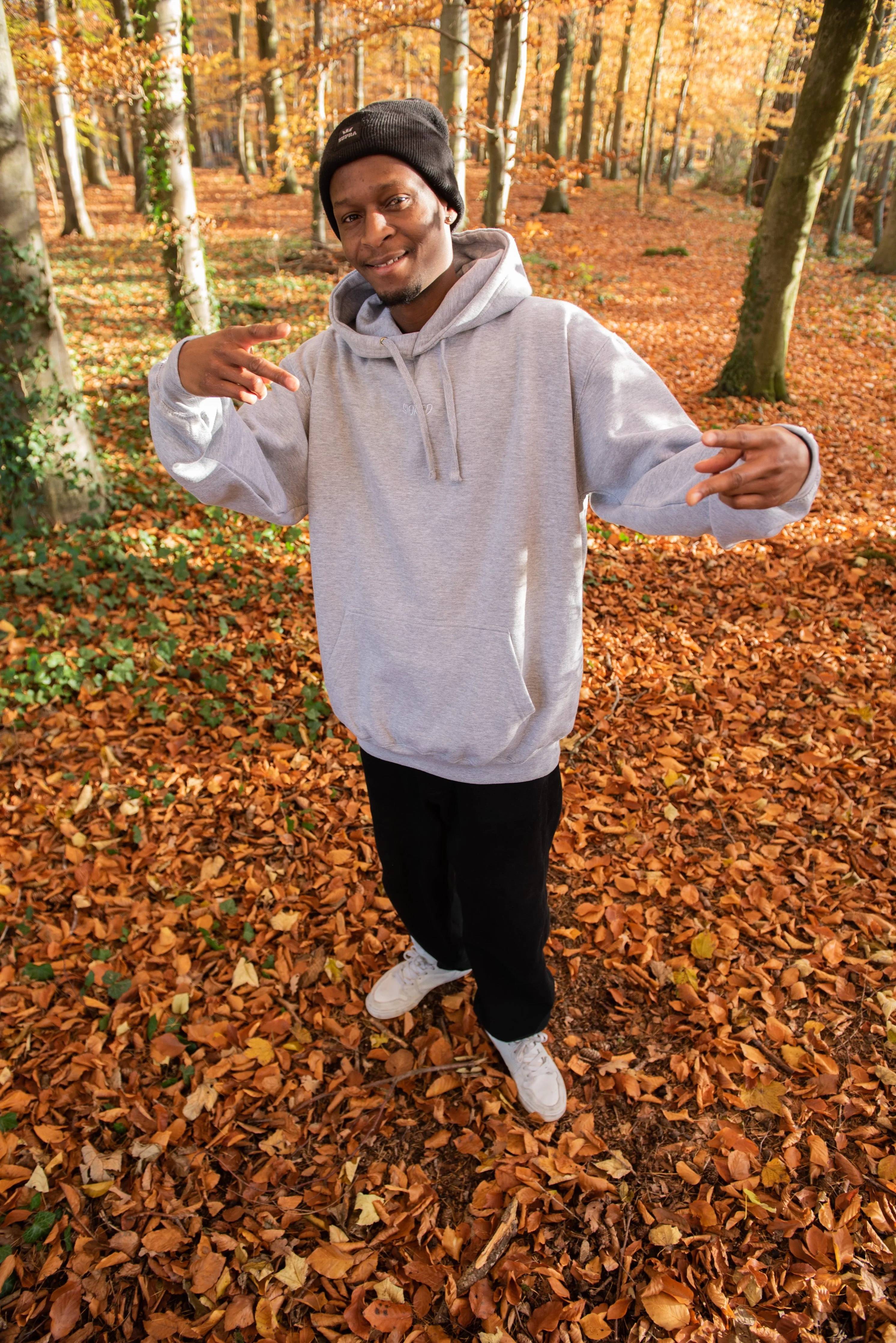 Heavyweight Script Hoodie Heather Grey