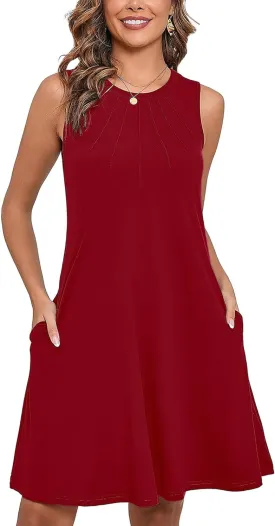 Heymoments Women's Summer Short Sleeve Dresses Casual T-Shirt Flowy Tunic Ladies Beach Sundress