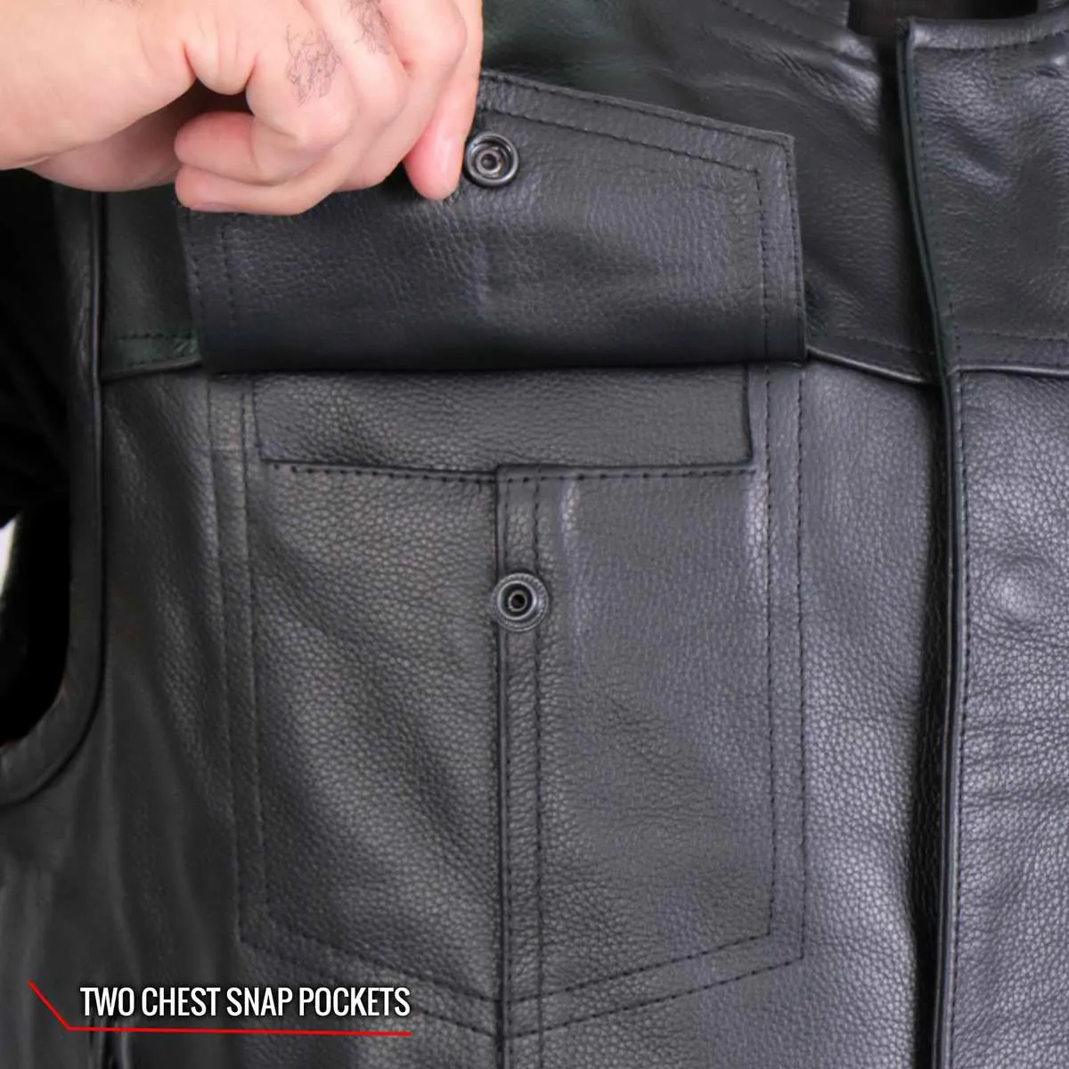 Hot Leathers VSM1060 Men's Black 'Flannel Red' Conceal and Carry