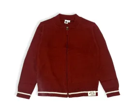 Kids Pullover - Zip-Through - Burgundy