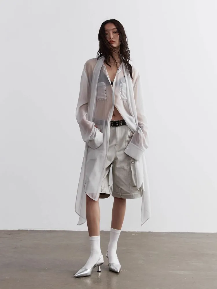Long chiffon shirt【s0000008532】