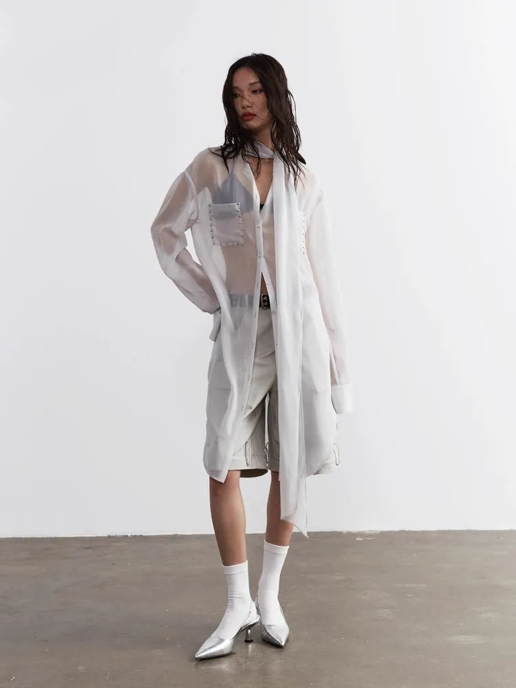 Long chiffon shirt【s0000008532】