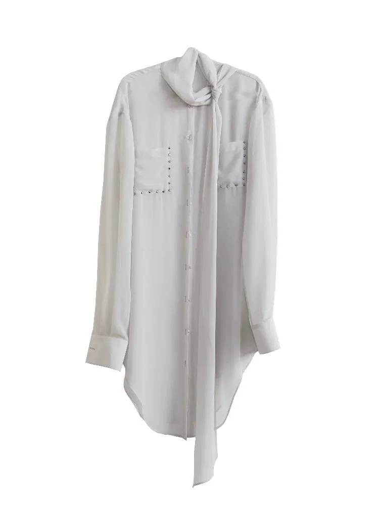 Long chiffon shirt【s0000008532】
