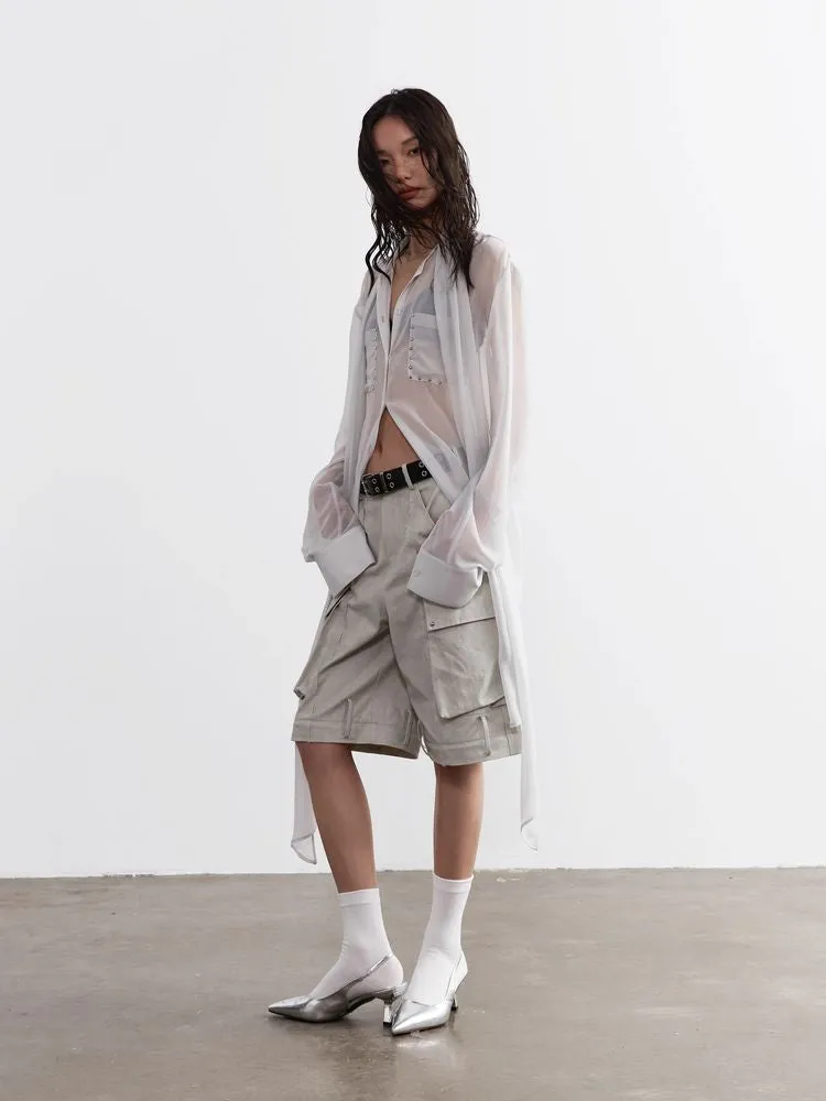 Long chiffon shirt【s0000008532】