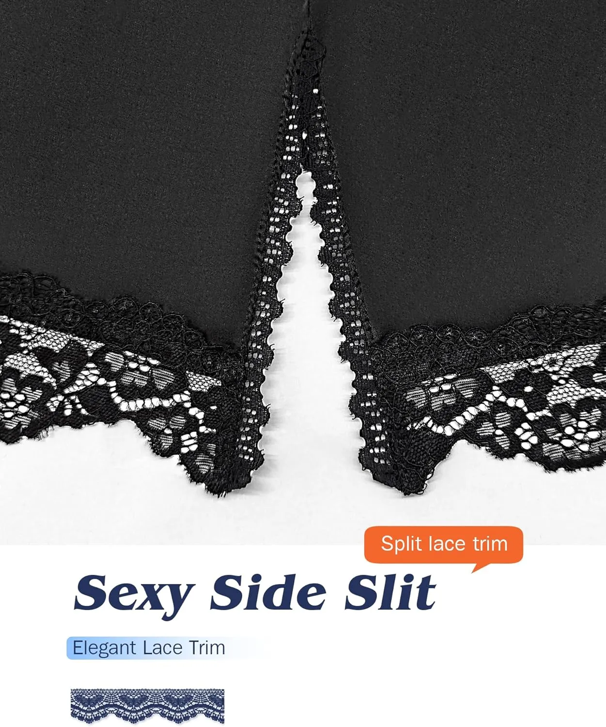 MANCYFIT Half Slips for Under Dresses Women Satin Underskirt Anti-Static with Lace Trim