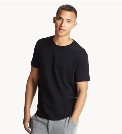 Men's Black Short Sleeve Crew Neck T-shirt - MADE IN USA 3 Pack
