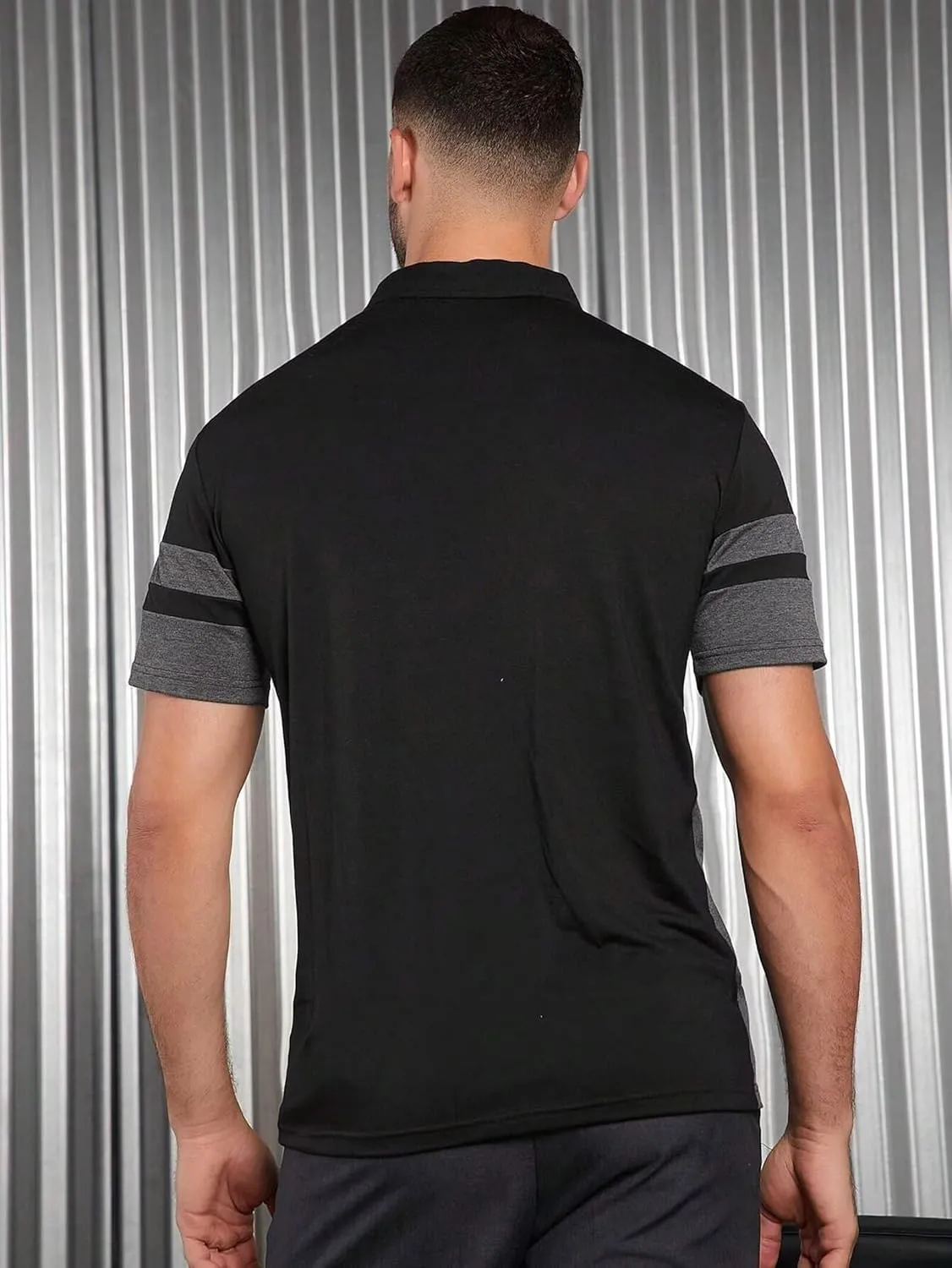 Mens Polo Shirts Short Sleeve Color Block T Shirt Summer Lightweight Casual Golf Shirts