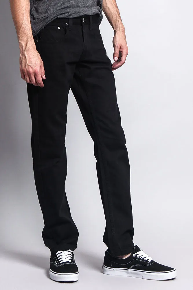 Men's Slim Fit Colored Denim Jeans (Black)