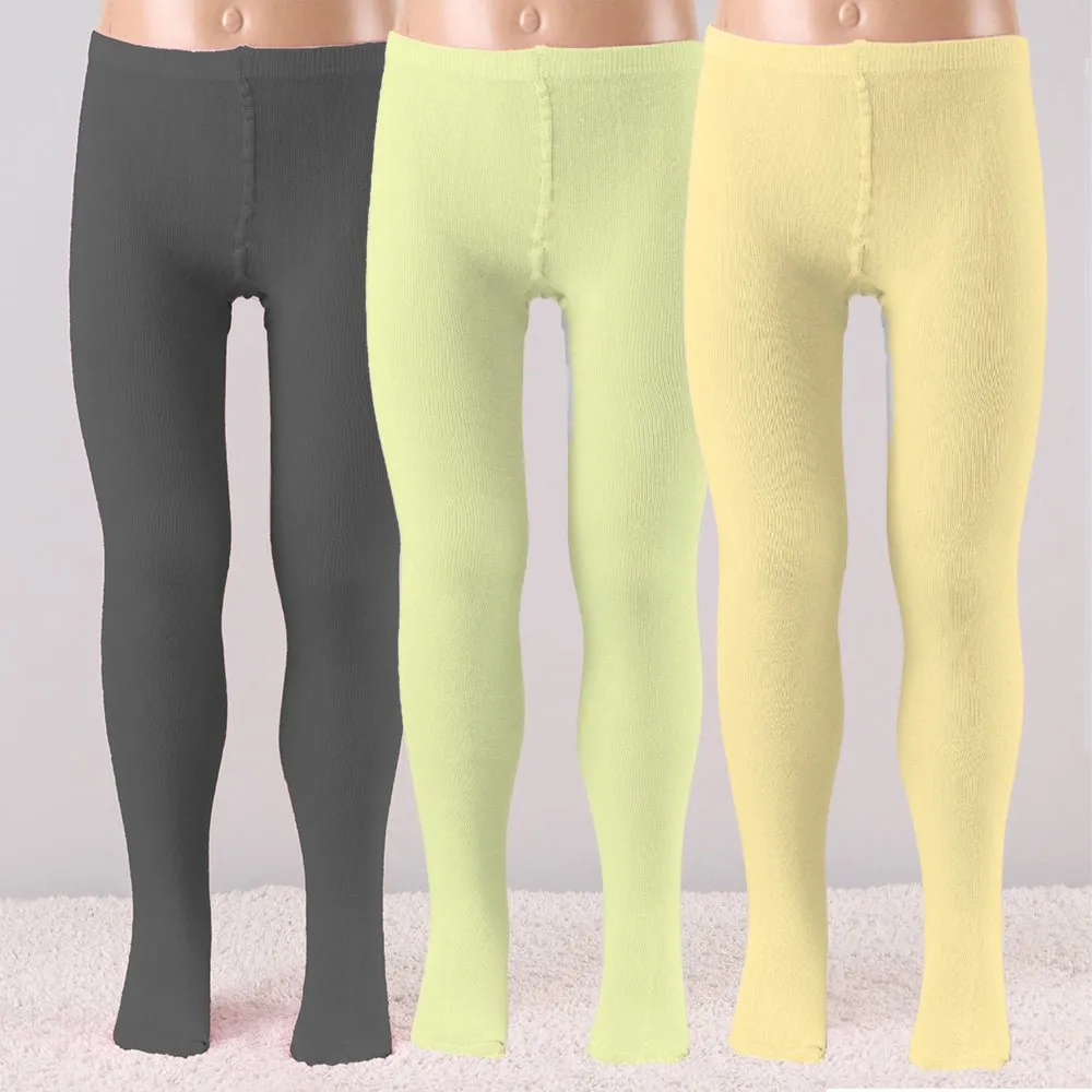 Mustang Combo Of 3 Cotton Blend Stockings: Creme, Black & Skin