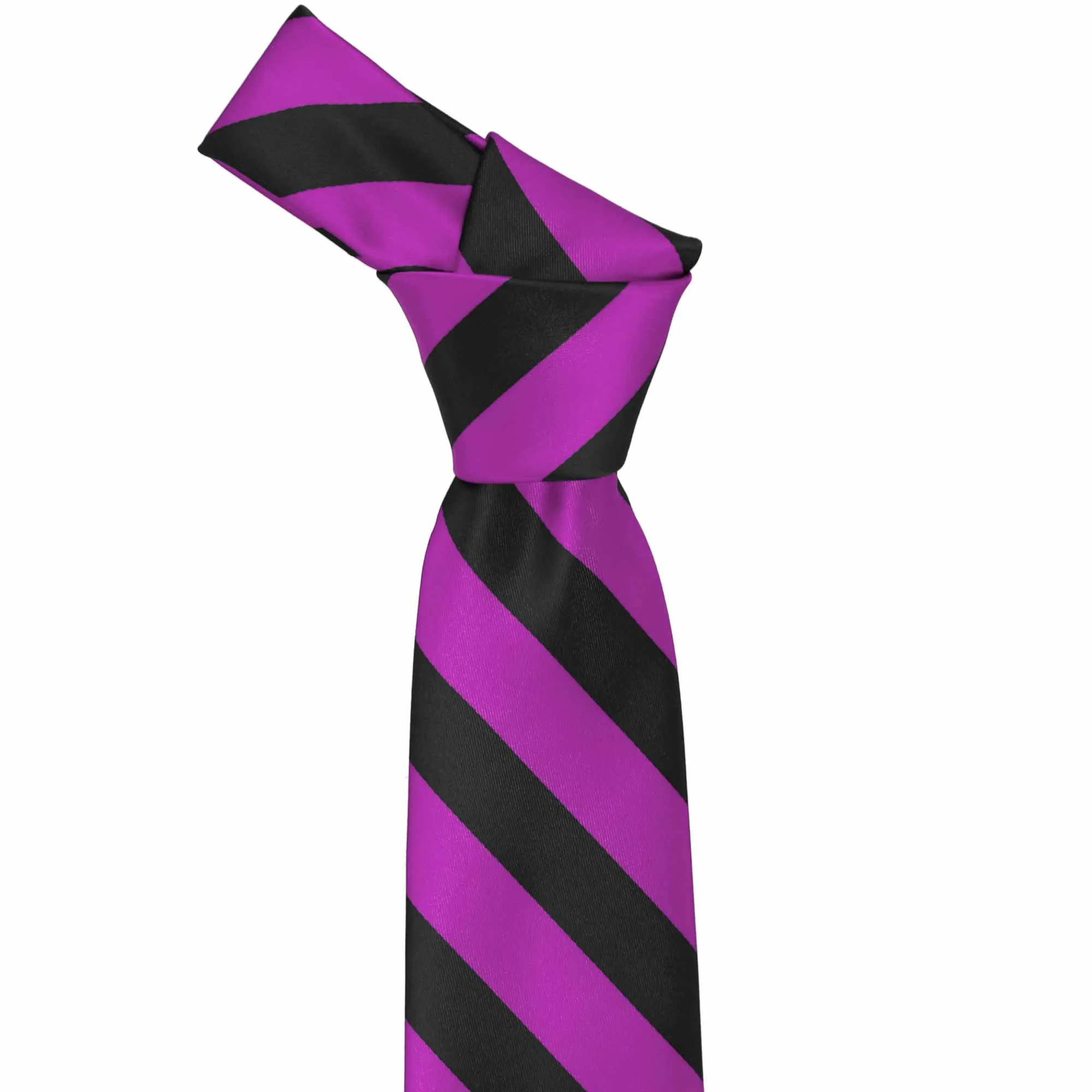 Shocking Violet and Black Striped Tie