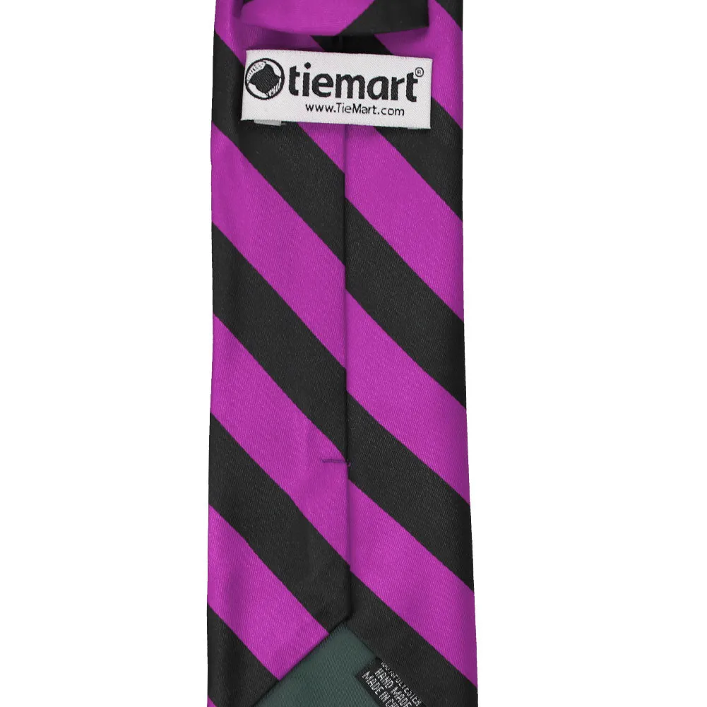 Shocking Violet and Black Striped Tie