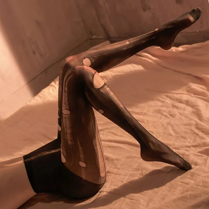 Shreddable Black Pantyhose Tease Pantyhose Leggings