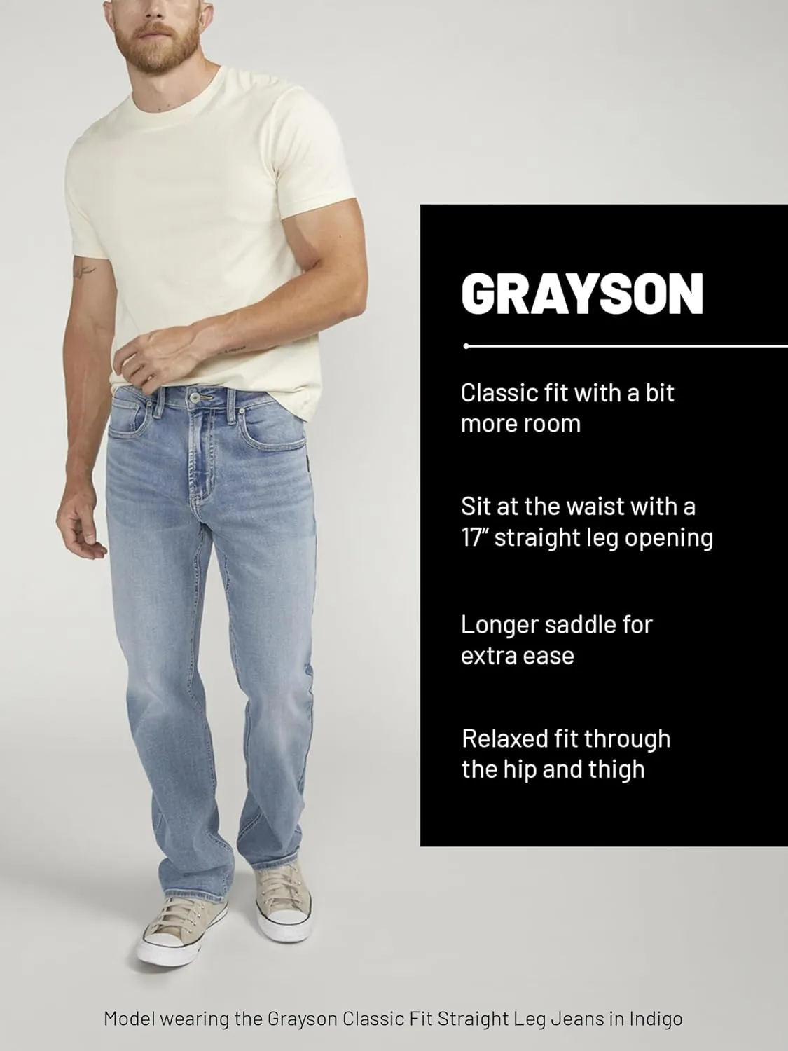 Silver Jeans Co. Men's Grayson Classic Fit Straight Leg Jeans
