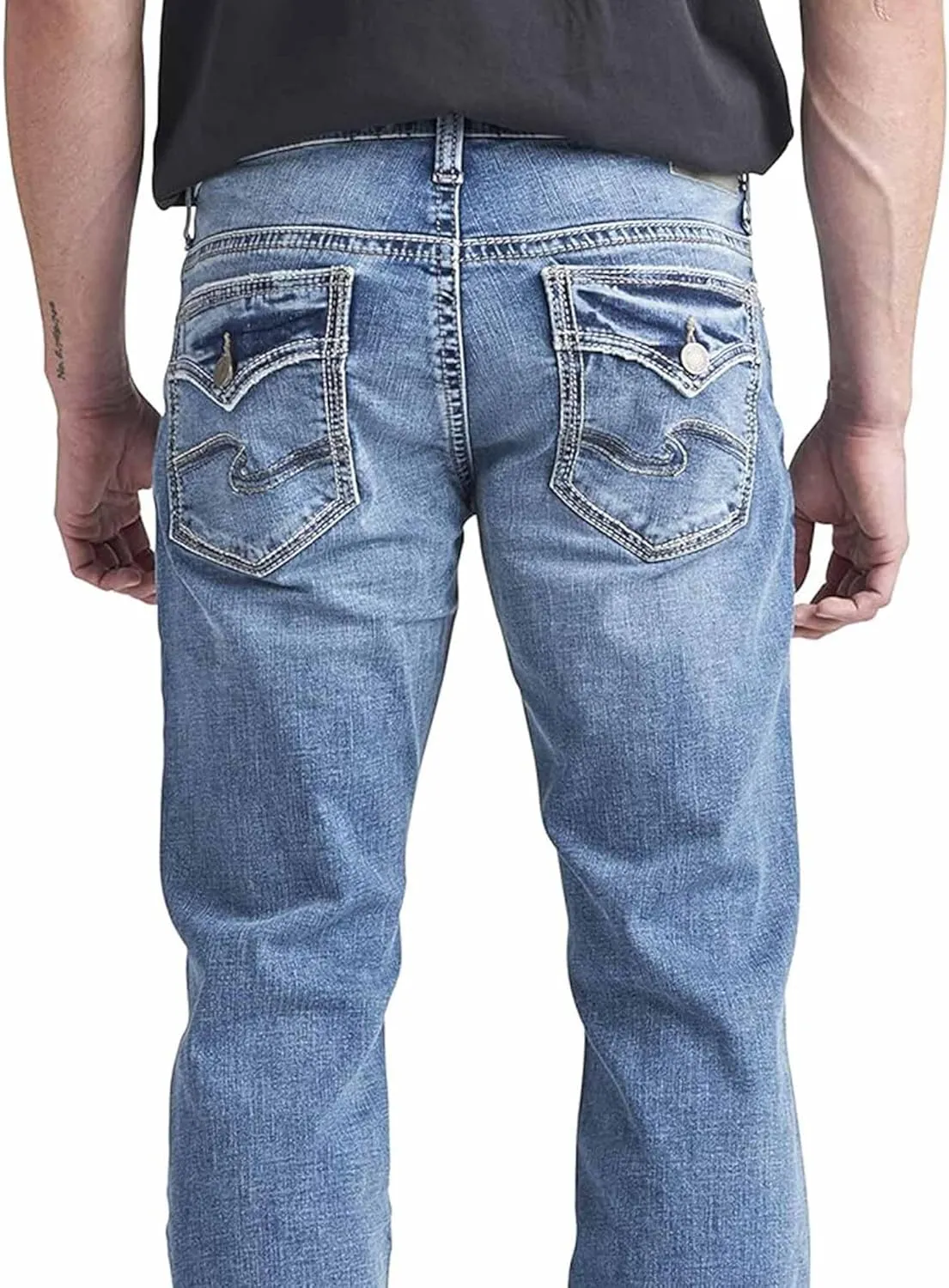 Silver Jeans Co. Men's Zac Relaxed Fit Straight Leg Denim Jeans