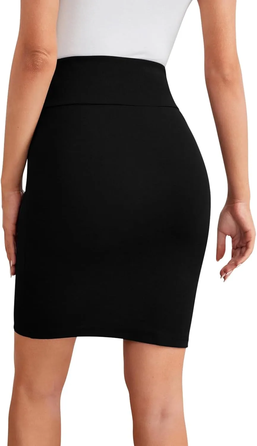 Sweet Hearts Mini Pencil Skirt for Women- Above Knee Silky Basic Bodycon Skirt Made in USA