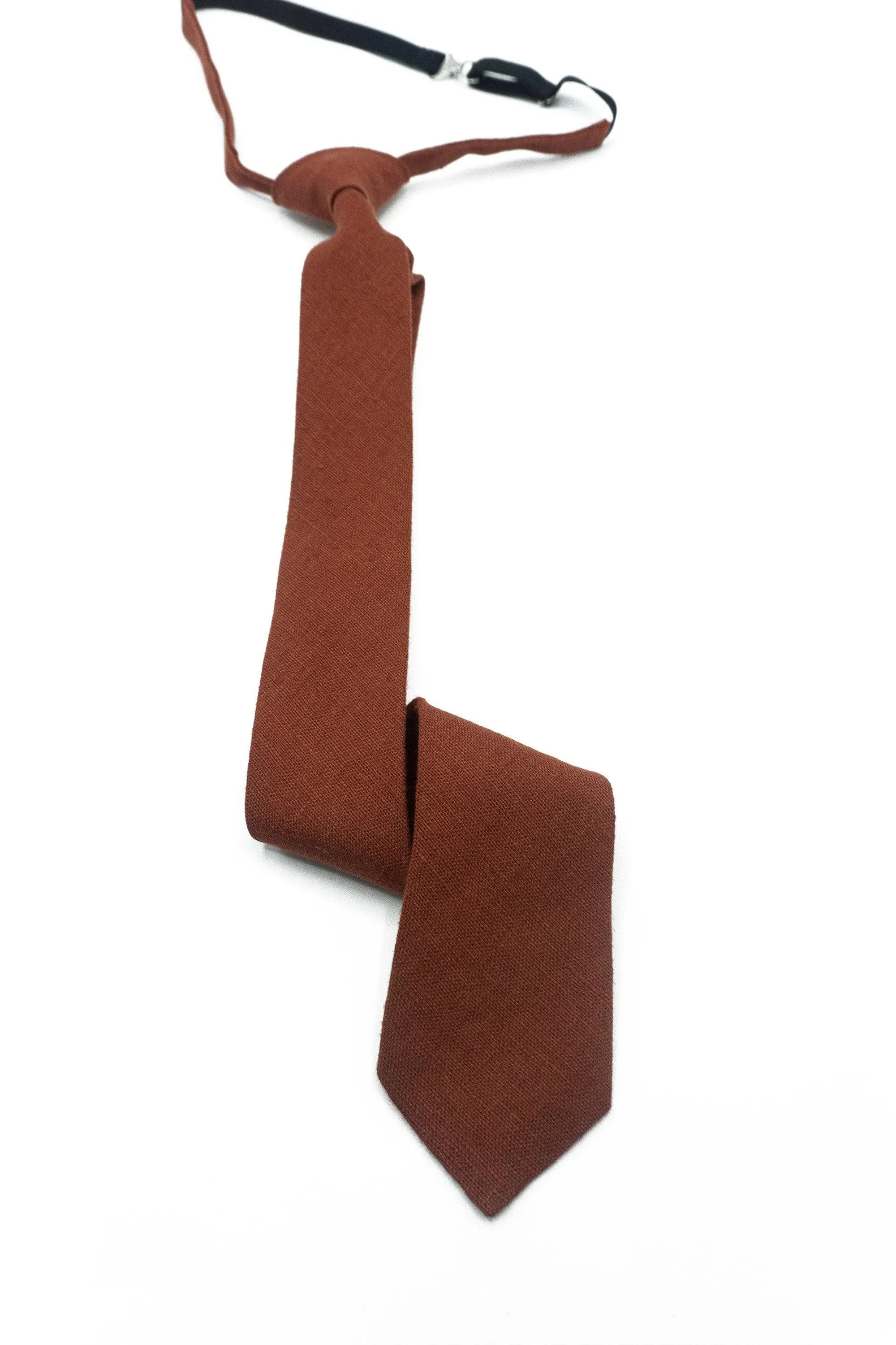 Terracotta Bow Tie with Optional Suspender Available - Enhance Your Style Now