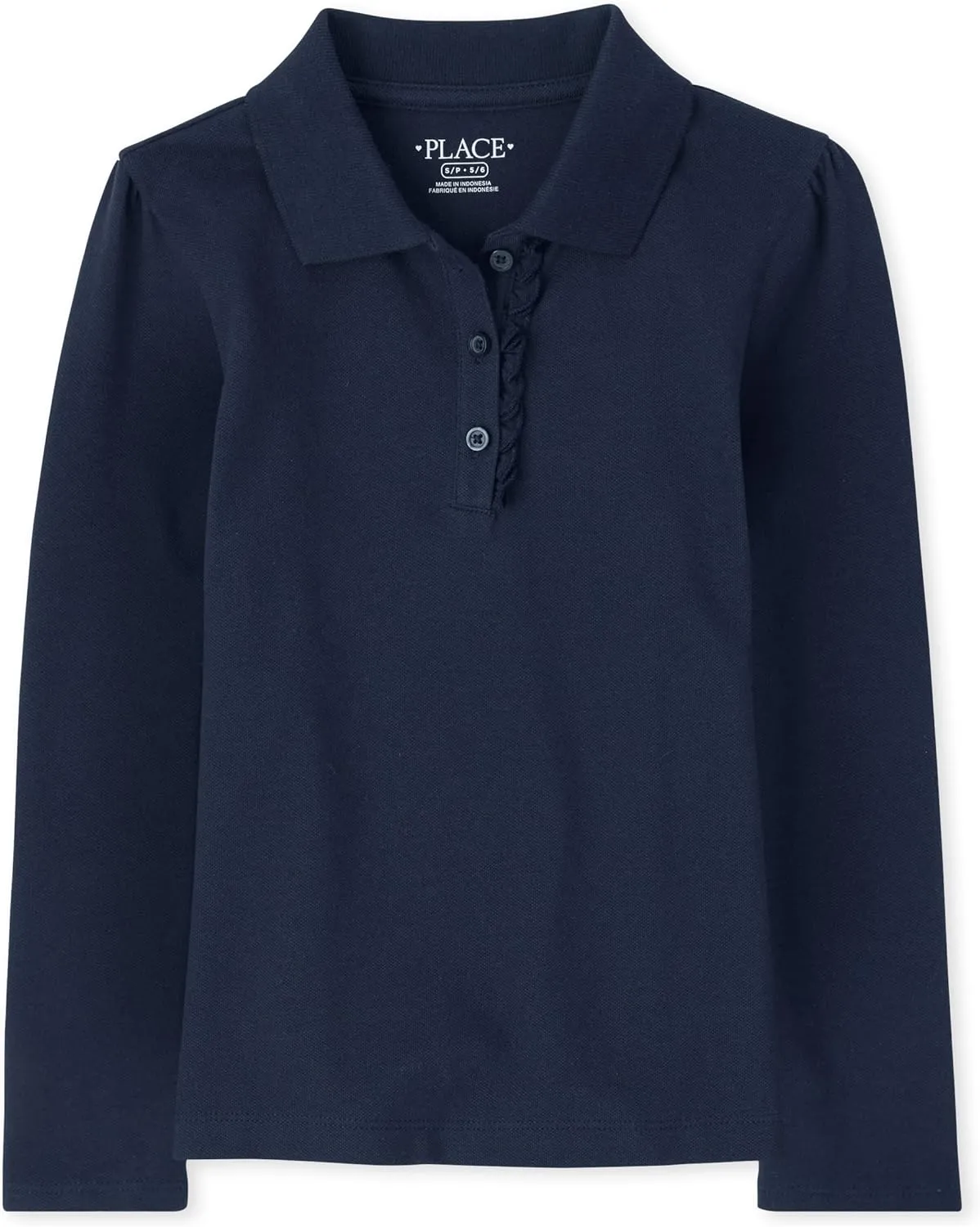 The Children's Place Girls' Long Sleeve Ruffle Pique Polo