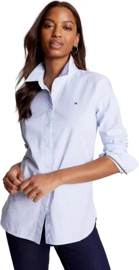 TOMMY HILFIGER Women's Regular Fit Stretch Cotton Long Sleeve Button Down Shirt Collection 2025