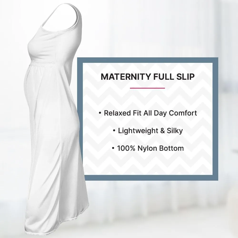 Valair Maternity Full Slip for Pregnant Women - Cotton/Lycra Top, Nylon Bottom