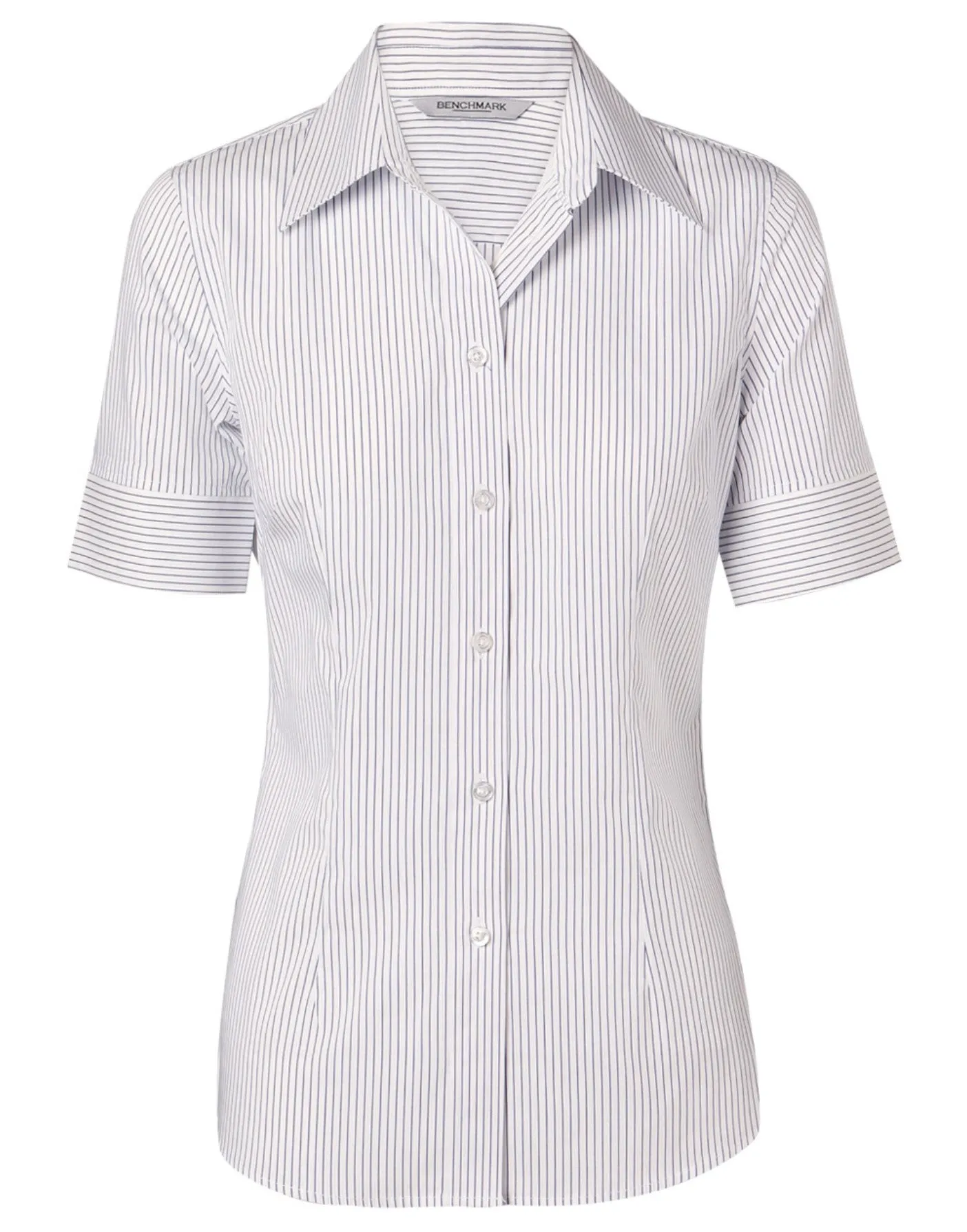 Women's Ticking Stripe Short Sleeve Shirt