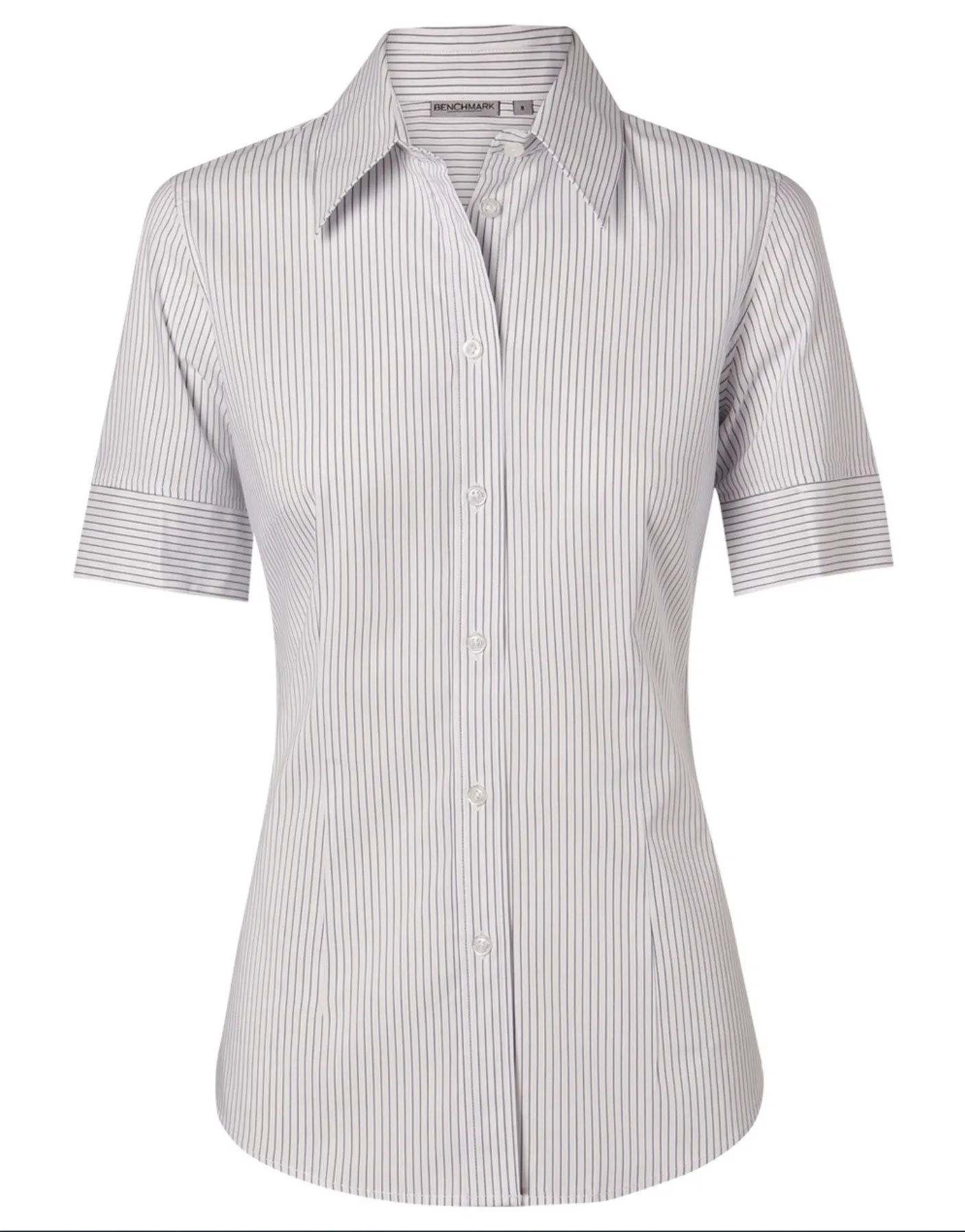 Women's Ticking Stripe Short Sleeve Shirt